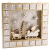 13 Inch Christmas Advent Calendar Shadow Box - Pre Assembled with Removable Drawers - Unfinished Wood Ready to Decorate and Personalize - For DIY, Gifts & Crafts