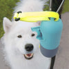 Dog Poop Bag Dispenser with Built-in LED Flashlight and Metal Clip for Leash, Pet Waste Bag Holder, Dog Walking Accessory, Crystal Blue