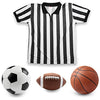 Crown Sport Goods | Men's Official Black & White Striped Referee/Umpire Jersey | Pro-style Uniform | Short Sleeve Quarter Zip Style