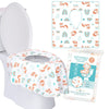Toilet Seat Covers Disposable - 20 Pack XL - Disposable Seat Covers, Toddlers, Kids Toilet Seat Covers for Road Trips, Potty Training, Public Toilet, Waterproof, For Kids and Adult (20 Fox + Rainbow)