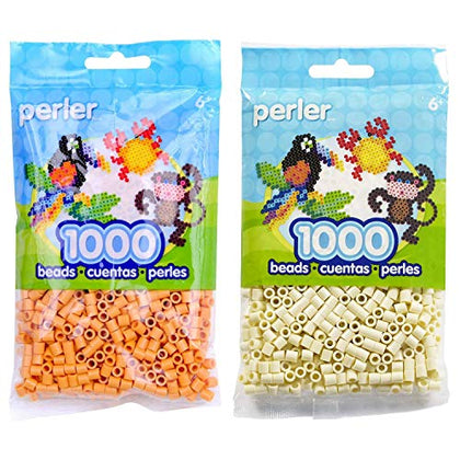 Perler Bead Bag 1000, Bundle of Butterscotch and Creme (2 Pack)