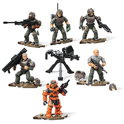 Mega Construx Halo UNSC Marine Platoon Pack Construction Set, Building Toys for Kids , Brown