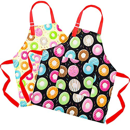 Sylfairy Aprons for Kids Girls Rainbow Unicorn Apron Children Kitchen Chef Aprons Smock (Black+Yellow, Small,3-5Years)