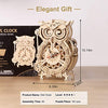 3D Wooden Puzzles ROKR Owl Clock - Mechanical Model Building Kit for Adults 161PCS Clock Puzzles Creative Gift Home Decor for Family