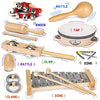 LOOIKOOS Toddler Musical Instruments International Natural Wooden Music Set for Toddlers and Kids-Eco Friendly Preschool Educational Musical Toys with Storage Bag