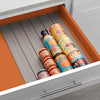 YouCopia SpiceLiner Adjustable Spice Drawer Liner, 10ft Roll, Gray, Seasoning and Spices Bottle Organizer Insert