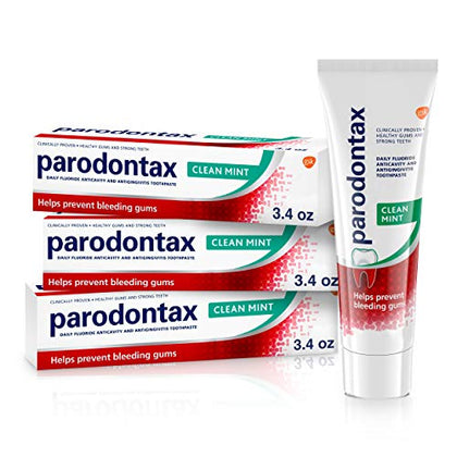 Parodontax Clean Mint Toothpaste For Gum Health, Helps Cavity Prevention, Anticavity And Antigingivitis - 3.4 Oz x 3