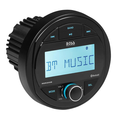 BOSS Audio Systems MGR300B Marine Boat Stereo Gauge Receiver - Bluetooth, No CD DVD Player, AM/FM Radio, IPX5 Weatherproof, USB, MP3