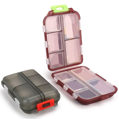 2PCS Travel Pill Organizer Box, Portable Pill Case, Pill Box Dispenser, with 10 Compartments for Different Medicines