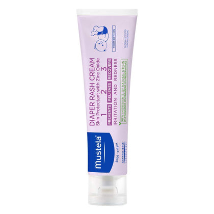 Mustela-Baby Diaper Rash Cream 123 - Skin Protectant with Zinc Oxide - Fragrance Free & Paraben Free - with 98% Natural Ingredients - 3.8 Oz, White