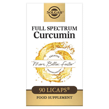 Solgar Full Spectrum Curcumin - 90 LiCaps - Superior Absorption - Brain, Joint & Immune Health - Non-GMO, Vegan, Gluten Free, Dairy Free - 90 Servings