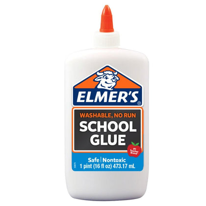 Elmer's Liquid School Glue, White, Washable, 16 Ounces - Great for Making Slime