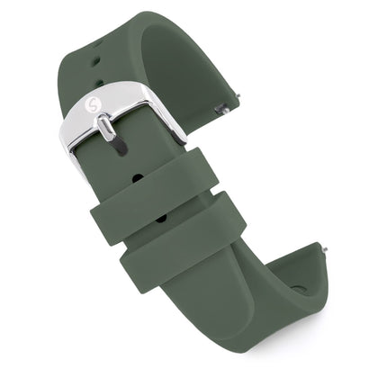 Speidel Replacement Scrub Silicone Watchband for Nurses, Doctors, Students in 18mm Army Green