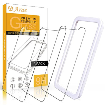 Arae Screen Protector for iPhone 12 / iPhone 12 Pro, HD Tempered Glass Anti Scratch Work with Most Case, 6.1 inch, 3 Pack