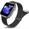 Sunnywoo Metal Stainless Steel Band Compatible with Apple Watch Bands 38mm 40mm 41mm 42mm 44mm 45mm 49mm,Black Loop Adjustable Magnetic Strap for iWatch Series Ultra 8 7 6 5 4 3 2 SE for Women Men