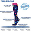 CHARMKING Compression Socks for Women & Men (8 Pairs) 15-20 mmHg Graduated Copper Support Socks are Best for Pregnant, Nurses - Boost Performance, Circulation, Knee High & Wide Calf (S/M, Multi 06)