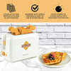 Nostalgia Vertical Waffle Maker, Bakes Two Fresh Batter Waffles at a Time in a Toaster, Removable Dishwasher Safe Silicone Molds, Extra Wide Slots, Adjustable Doneness Dial, Ivory, VWT2IVY