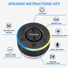 Donerton Bluetooth Shower Speaker, IPX7 Waterproof Wireless Speaker with Suction Cup, Portable Speaker, 360 HD Surround Sound, LED Light Mini Speakers, Dual Stereo Pairing, Built-in Mic, Radio(Black)