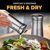 The Original Salt and Pepper Shakers set - Spice Dispenser with Adjustable Pour Holes - Stainless Steel & Glass 1 Bottle