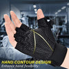 ihuan Breathable Weight Lifting Gloves: Fingerless Workout Gym Gloves Wrist Support Palm Protection Extra Grip for Fitness Rowing Pull-ups