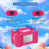 NuLink Electric Portable Dual Nozzle Balloon Blower Pump Inflation for Decoration, Party [110V~120V, 600W, Rose Red]