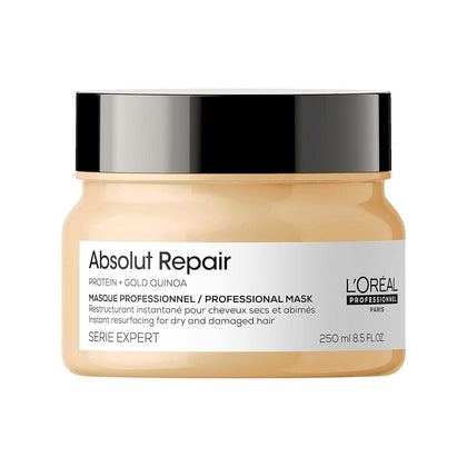L'Oreal Professionnel Absolut Repair Hair Mask | Protein Treatment For Deep Nourishment Hydrates, Repairs Damage & Adds Shine Dry Damaged Medium to Thick Types 8.5 Fl. Oz.