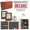 U.S. Art Supply 84-Piece Deluxe Artist Studio Creativity Set Wood Box Case - Art Painting, Drawing, 2 Sketch Pads, 24 Watercolor Paint Colors, 24 Oil Pastels, 24 Colored Pencils, 2 Brush, Starter Kit