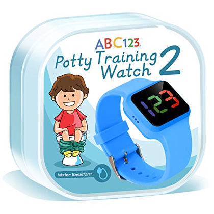 ABC123 Potty Training Watch 2- Baby Reminder Water Resistant Timer for Toilet Training Kids & Toddler (Blue)
