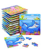 Vileafy 12Pack Wooden Jigsaw Puzzles Party Favors for Kids Age 4-8 Years Old, Sea Animals Small Toddler Puzzles - Gifts and Travel Puzzles 20 Pieces Per Puzzle with Organza Bags