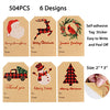 AREOK Christmas Gift Tag Stickers for Gifts, 504 Pcs Christmas Name Tags Stickers for Christmas Presents, to from Christmas Labels Stickers for Gifts Kraft Xmas Happy Holiday Gift Tags Self-Adhesive