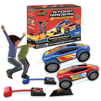 Original Stomp Racers by Stomp Rocket - Dueling Car Launcher for Kids - 2 Race Cars, 2 Launch Pads - Perfect Toy and Gift for Boys or Girls Age 5+ Years Old - Indoor and Outdoor Fun, Active Play