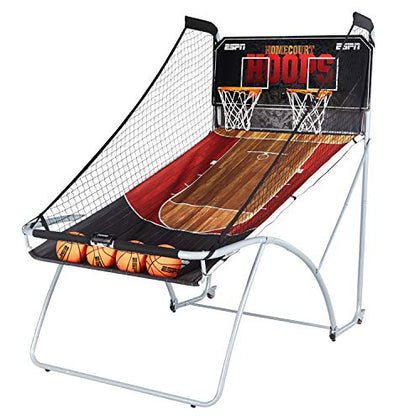 Hall of Games Indoor Arcade Basketball Games Multiple Styles, 2-Player Arcade Scoring Display with Rubber Basketball Set, Perfect for Family Game Rooms