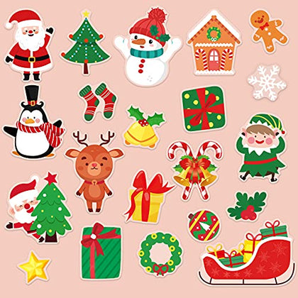 20 PCS Christmas Thick Gel Clings Winter Christmas Window Gel Clings Decals Stickers for Kids Toddlers and Adults Home Airplane Classroom Nursery Christmas Holiday Party Supplies Decorations