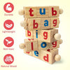 Coogam Wooden Reading Blocks Short Vowel Rods Spelling Games, Flash Cards Turning Rotating Letter Puzzle for Kids, Site Words Montessori Spinning Alphabet Learning Toy for Preschool Boys Girls