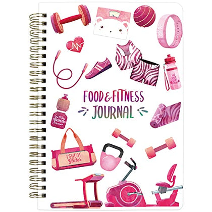 Food Nutrition Fitness Journal Weight Loss Wellness Workout Calorie Counter Log Diary Notebook Planner Diet Meal Exercise Training Health Tracker 6.1