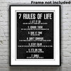 HoneyKICK 7 Rules of Life Motivational Poster, 11 x 14 Inches Unframed, Printed on Premium Cardstock Paper