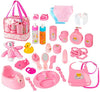 fash n kolor Doll Feeding Set | Set Includes Baby Doll, Doll Diapers, Diaper Bag, Magic Bottles, Potty and Bath Toys | 26 Changing and Other Accessories for 3+ Years Kids