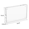 AITEE 4x6 Acrylic Picture Frames 3 Pack, 20% Thicker Block, Clear Picture Frames Freestanding Double Sided Magnetic Acrylic Lucite Frameless Transparent Square Frame Gift for Desktop Display
