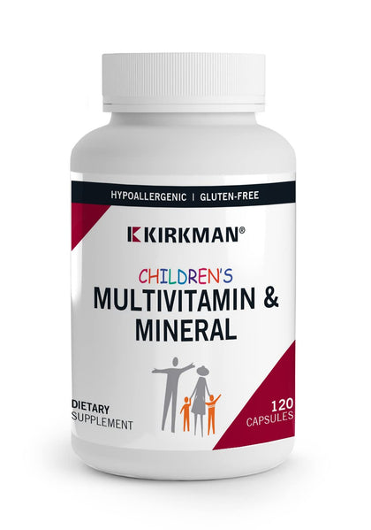 Kirkman - Childrens Multivitamin & Mineral Capsules - 120 Capsules - Potent Broad Spectrum Vitamin/Mineral Supplement - with Coenzyme Q-10 - No Artificial Colors or Flavors