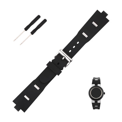 Topuly 22mm Rubber Watch Band replacement for DIAGONO series Convex 8mm Silicone Strap Wirstband accessories for Men and Women(Black)