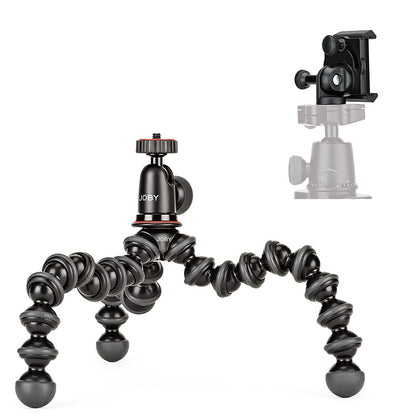 Joby GorillaPod 1K GripTight Mount PRO Kit, Compact Flexible Tripod 1K Stand and BallHead 1K with Locking Phone Mount, Easy Landscape or Portrait Mode, Supports up to 1kg (2.2lb), Black (JB01831-BWK)