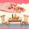 Skylety 68 Pieces 1:12 Miniature Food Drinks Bottles Dollhouse Accessories Mixed Tableware Kitchen Pretend Play Miniature Food and Drinks for Dollhouse Grocery, Mini Kitchen Accessories (Food)