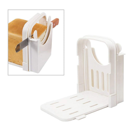 DSDecor Bread Slicer Foldable Bread Cutting Guide with 5 Slice Thicknesses Mold, Bread Bagel Loaf Sandwich Cutter Slicer