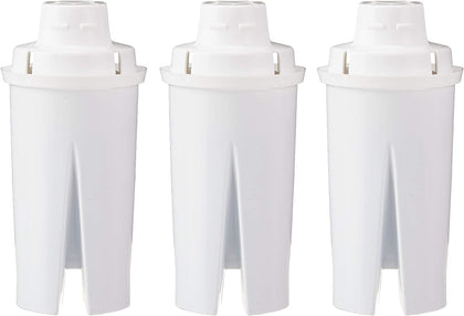 Amazon Basics Replacement Water Filters for Pitchers, Compatible with Brita, 3-Pack