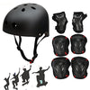 SymbolLife Adjustable Skateboard/Skate Helmet with Protective Gear Knee Pads Elbow Pads Wrist Guards for Kids BMX, Skateboard, Scooter, Bike, Roller, for Head Size S (48-52cm)