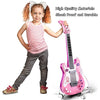 M SANMERSEN Kids Guitar for Girls Music Toys Guitar for Kids Toddler Electric Guitar with Strap Kids Pink Guitar Musical Instrument Toys for 3 4 5 Year Old Girls Gifts