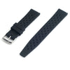 StrapHabit Quick Release Tropical Style FKM Rubber Watch Strap Band 19mm, 20mm, 21mm, 22mm (18mm, Black)