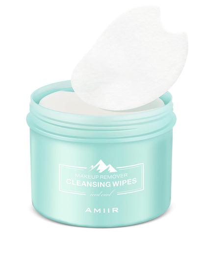 AMIIR 100's Jar Pre-Moistened Face Makeup Remover Wipes Sensitive Skin All-In-One Facial Cleansing Hydrating NO-DRY-OUT Gentle Alcohol-Free, 1 Jar