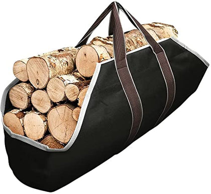 Amagabeli Garden Home Large Canvas Log Tote Bag Carrier Indoor Fireplace Firewood Holder Woodpile Rack Fire Wood Carriers Carrying For Outdoor Tubular Birchwood Stand By Hearth Stove Tools Set Basket
