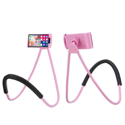 Hosann Century Universal Moblie Phone Stand,Lazy Cell Phone Holder & Neck Cell Tablet Phone Mount Holder Flexible Lazy Bracket (Pink)